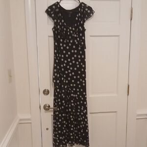 Attitudes by Renee Black and White Polka Dot Maxi Dress